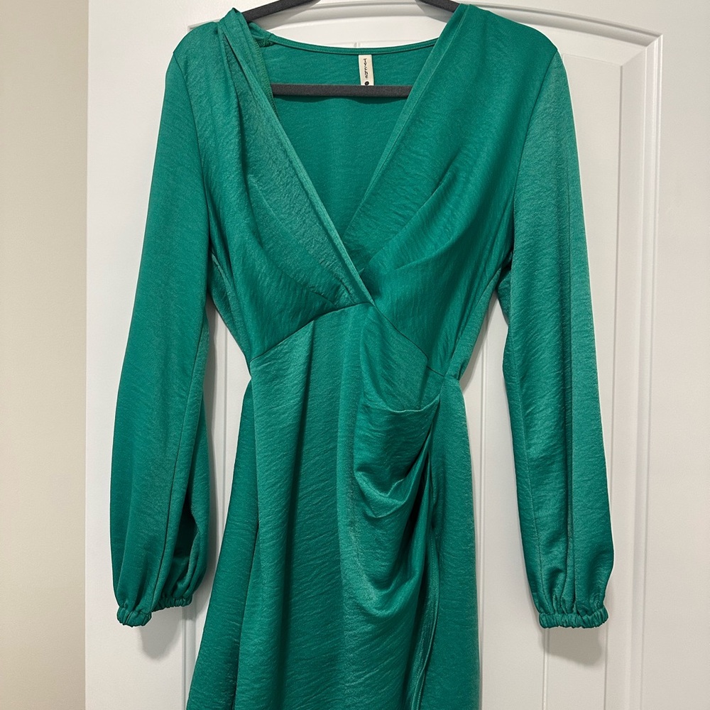 Tyche Teal Long Sleeve Dress
